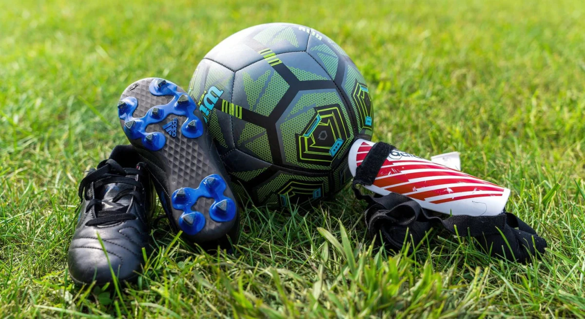 Football player wearing socks and shin guards